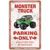 Знак парковки с рисунком монстр-трака - Ретро декор для стен для спален мальчиков - Многофункциональный аксессуар, не требует электричества