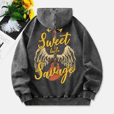 Худи с крыльями, женская, хлопковая, с принтом букв, уличная одежда, оверсайз, теплая, с карманом, женская одежда