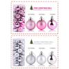 24PCS Christmas Ball Ornaments Mini Shatterproof Plastic Christmas Baubles Set for Holiday Party Wreath Tree Decor(1.57inch)