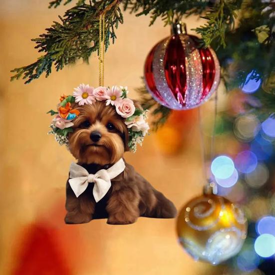 Милые подвески в виде кошки, собаки и розы, 2D акриловый брелок, новинка, шарм на тему питомцев для зеркала автомобиля, сумки, дома, праздничное украшение