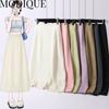 MODIQUE, летние шорты, юбка, женская эластичная свободная повседневная базовая женская юбка трапециевидной формы в консервативном стиле, однотонная милая юбка