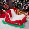 Christmas Sleigh Dog Bed Red Sleigh Fluffy Pet Bed Washable Plush Xmas Cat Couch Bed for Dogs And Cats Couch Floor Use