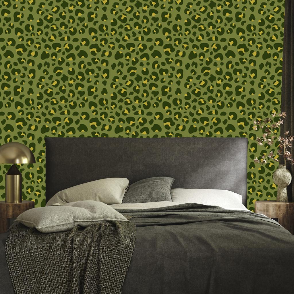 Olive and Lime Green Leather Wallpaper for Living Room and Bedroom 50x1000