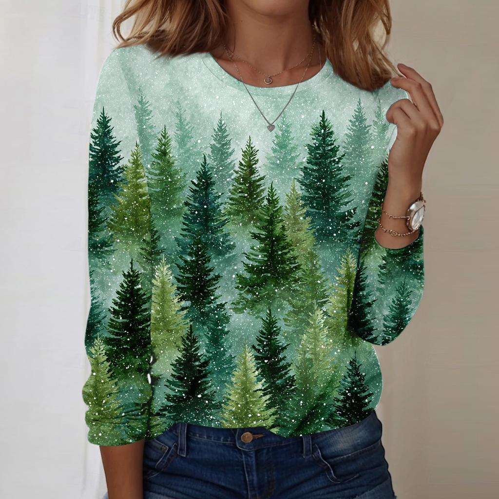 Рубашки с длинным рукавом для женщин, милые футболки с графическим принтом, блузки, повседневные базовые топы больших размеров, пуловеры