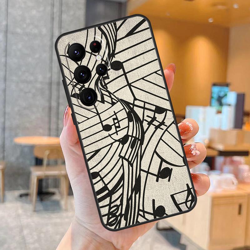 Чехол для телефона с нотным станом и музыкальными нотами для Samsung Galaxy S25 S23 S22 S21 S20 S24 Ultra S9 S10 Plus S25 FE Задняя крышка