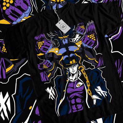 Джотаро Куджо-JoJo's Bizarre Футболка JoJo's Bizarre Adventure Аниме Футболка Все Размеры