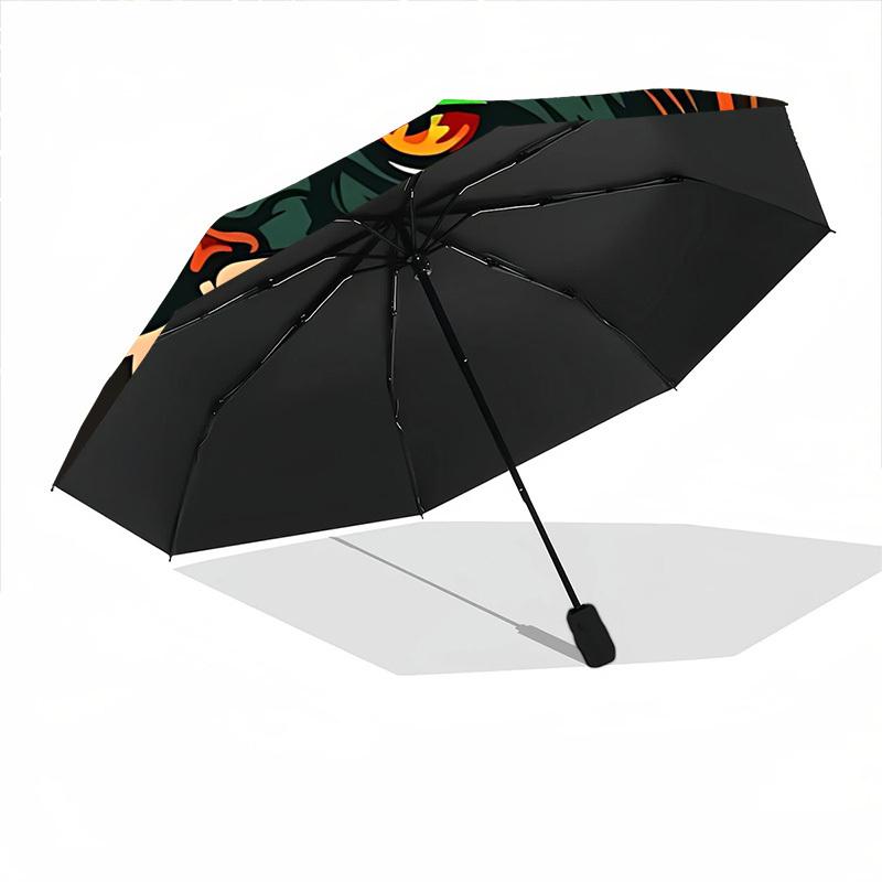 1pc Feline Flame Automatic Open/close, All-Season Portable Folding Cute Umbrella, Travel, Everyday, Formal Events068
