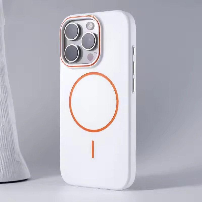 Ультратонкий простой чехол Magsafe для iPhone 16 Pro Max 15 Pro 14 13 12 матовый Hit цветной объектив беспроводная зарядка жесткий чехол для ПК