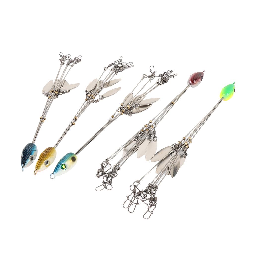 5 шт. рыболовные снасти приманки нержавеющая сталь нержавеющая высокая гибкость зонтик рыболовный комплект снасти для Bas