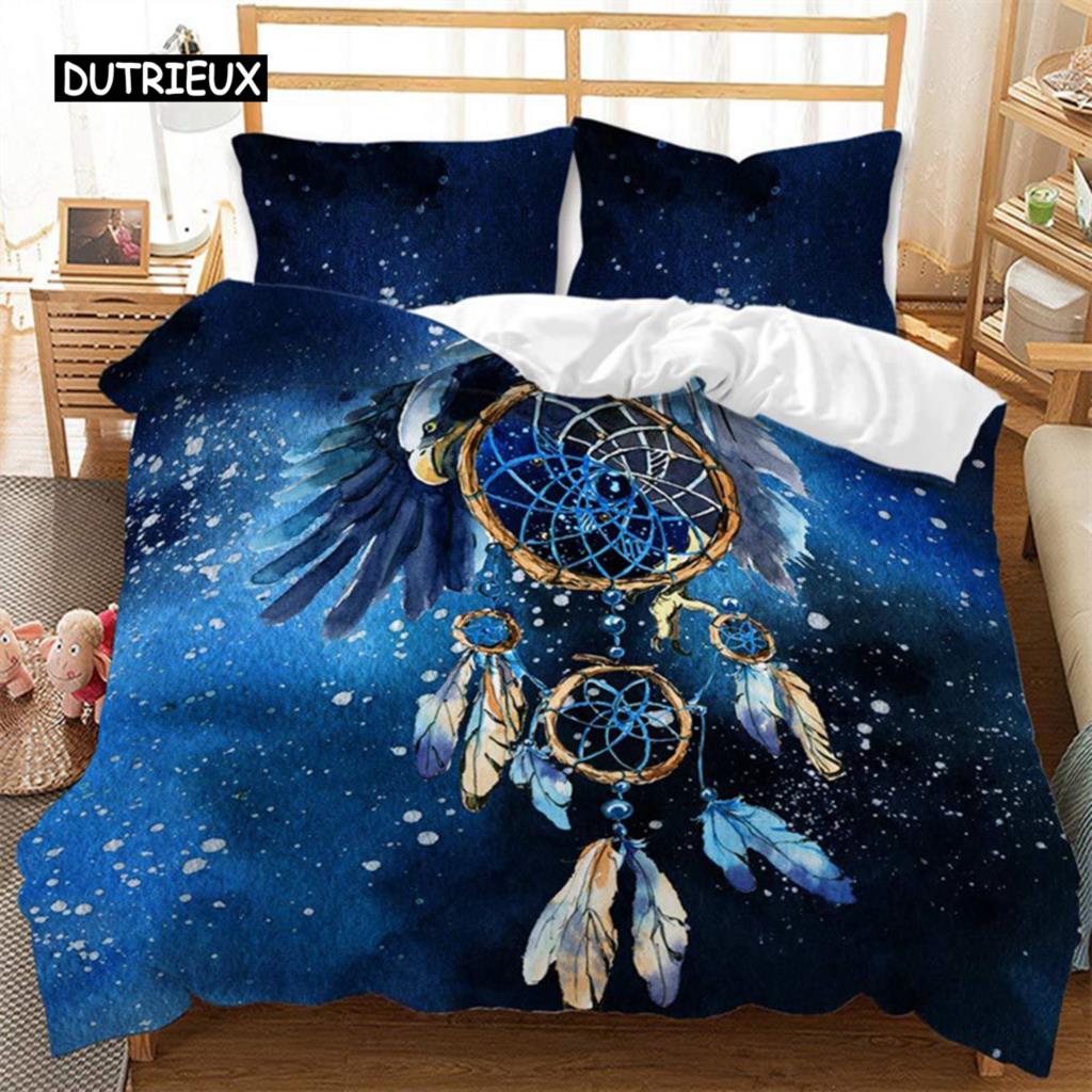 Пододеяльник Dreamcatcher Bohemia Mandala Floral Feather Комплект постельного белья King Single для детей и взрослых Микрофибра Starry Sky Пододеяльник