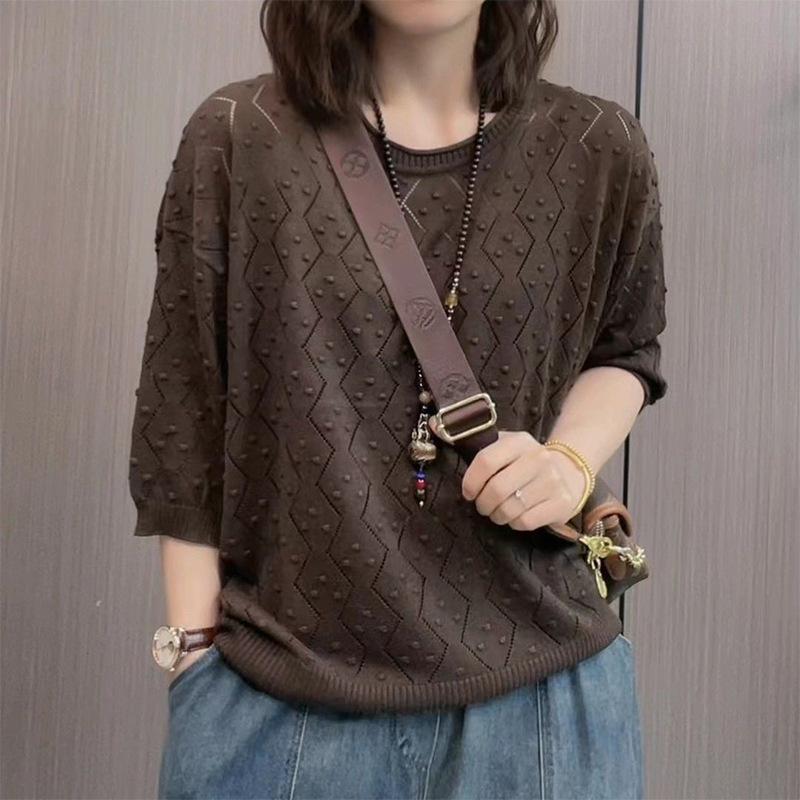 WTEMPO О-образный вырез свободный длинный рукав весна осень свитера женские однотонные повседневные ретротеплые вязаные пуловеры