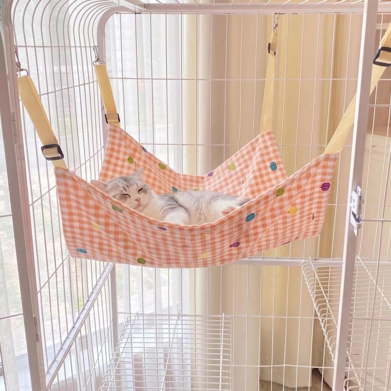 Hanging Cat Bed Hammock With Double Layer Thick Canvas Small Medium Large Cats Indoor Pet Sleeping Nest