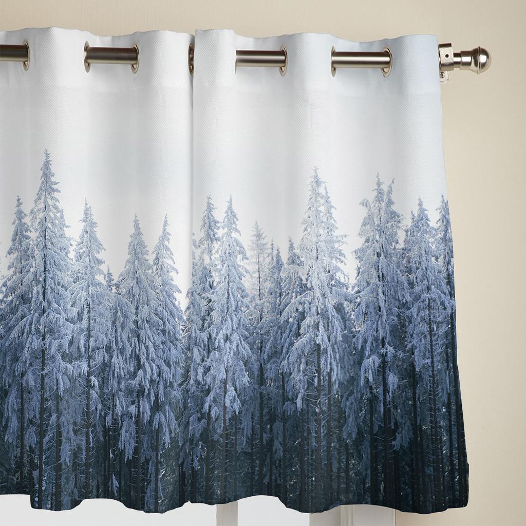 Шторы на окна со снежинками из соснового леса, роскошный декор для гостиной, рождественские шторы для спальни, кухни, оконные шторы