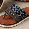 Fashion 2024 Women's New Leopard Print Fashionable Lightweight Comfortable Flip Flops