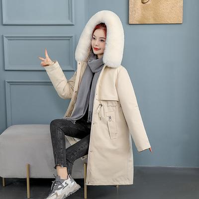 Новый Длинный Зимний Стиль Длинная Парка Модное Универсальное Хлопковое Пальто Хлопковая Куртка Модное Платье Три-в-Одном Женская Приталенная Куртка