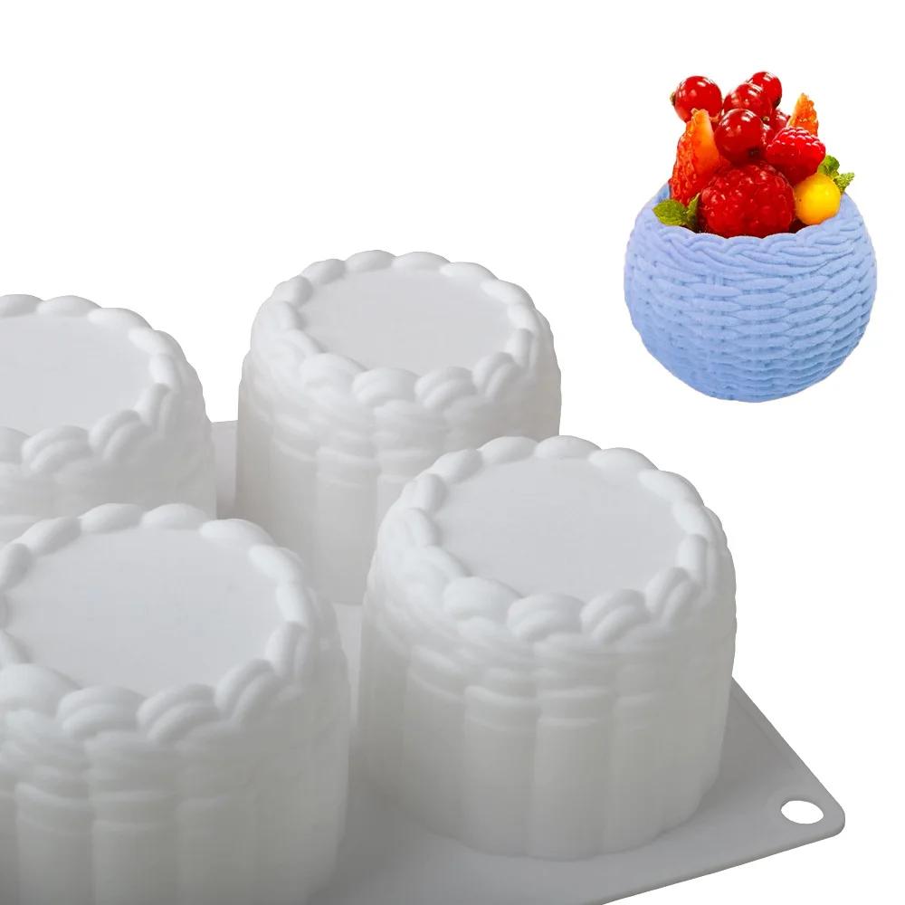 Силиконовая форма 3D Цветочная корзина Для Шоколада Мусса Торта Французского Десерта Креативной Формы Форма для Выпечки Кухонный Инструмент для Кондитера Аксессуары