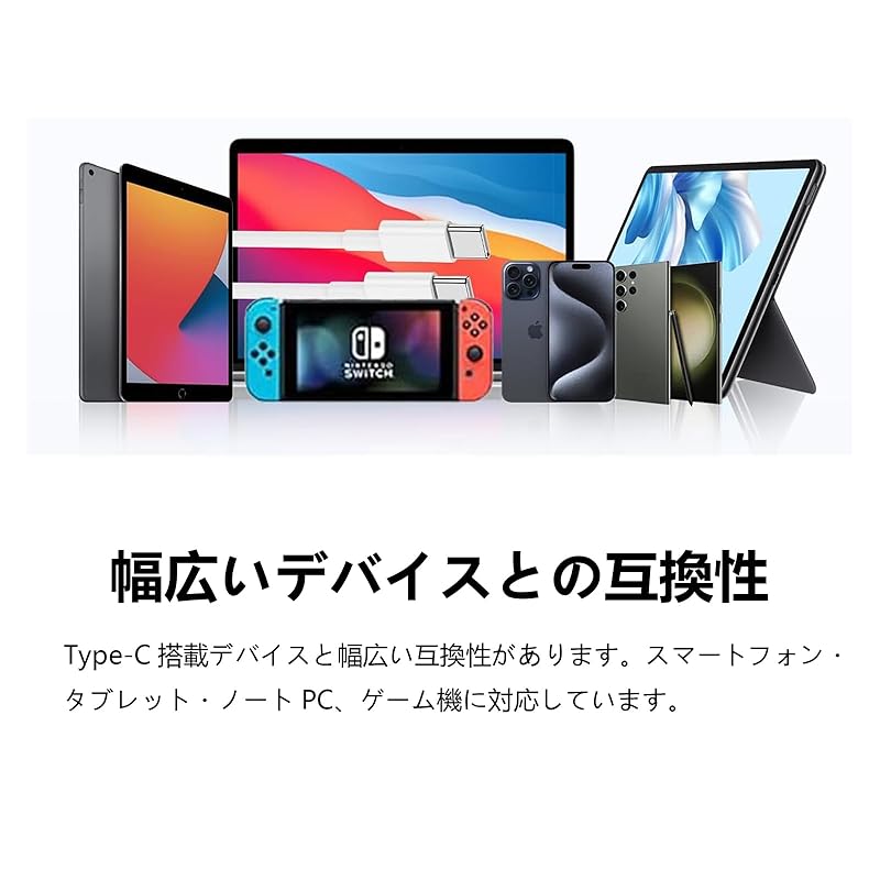 USB Type C Cable 0.5m (Set of 3) Suptopwxm [PD Compatible 100W/5A Fast Charging ][ USB-C & ]Highly Durable PVC Material USB for Smartphones, Tablets,