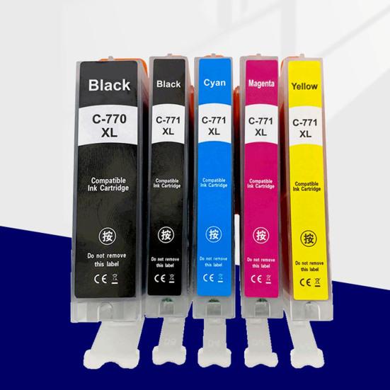 Refillable Ink Cartridges Upgraded Chip High Output 6 Colors Ink Cartridge for Canon PIXMA MG5770/MG6870/MG7770/TS5070/TS6070/TS8070