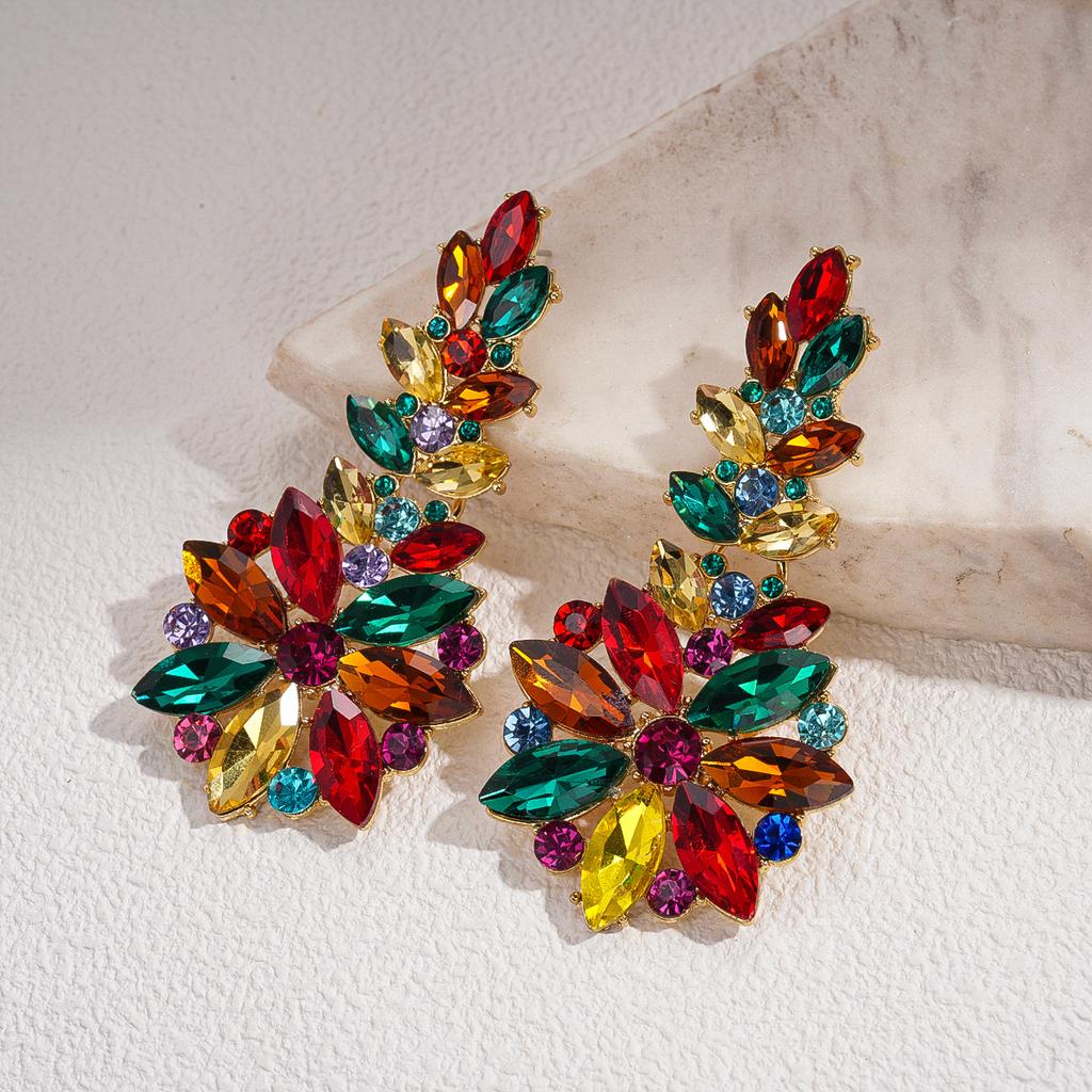 Серьги-гвоздики с лепестком цветка из стекла, окрашенные серебряной иглой, нишевая мода, серьги в придворном стиле