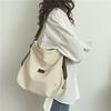 Large Capacity Fashion Canvas Shoulder Bag Women's Leisure Literature and Art Simple Solid Color Crossbody Backpack
