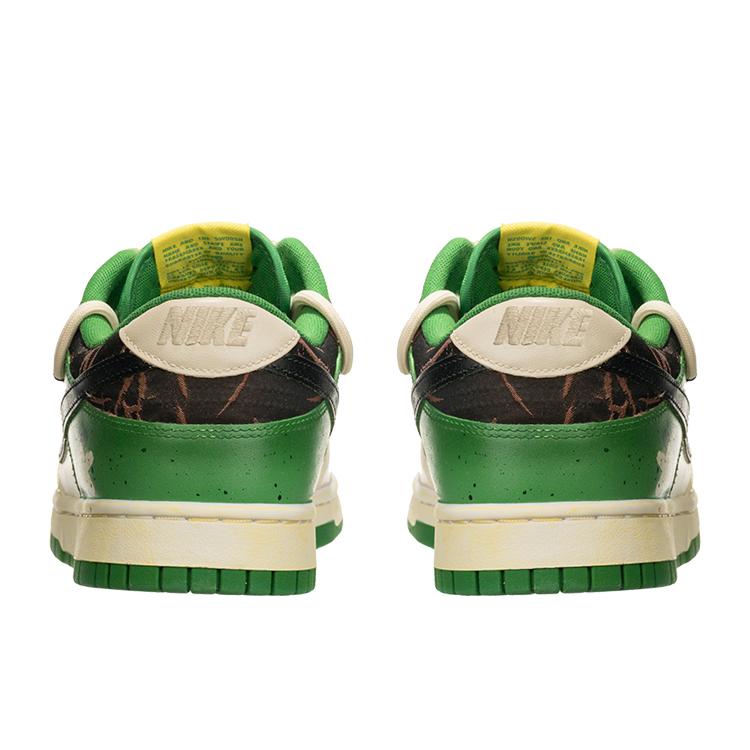 Nike Dunk Leather Slip Resistant Cushioning Abrasion Resistant Low top Skateboard Shoes Men's Beige Green DV0833-300(Team62-)