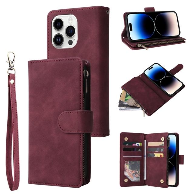 Кожаный чехол-кошелек с откидной молнией для Iphone 14 Pro Max 13 Pro Max 12 Pro Max 11 Pro Max Se 2022 2020 X Xr Xs Max 8 7 6 6s Plus