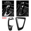 Car Gear Shift Panel Frame & Knob Cover Carbon Fiber Black for BMW F20/F21/F22/F30/F31/F34/F32/F33/F36 Only for RHD Car