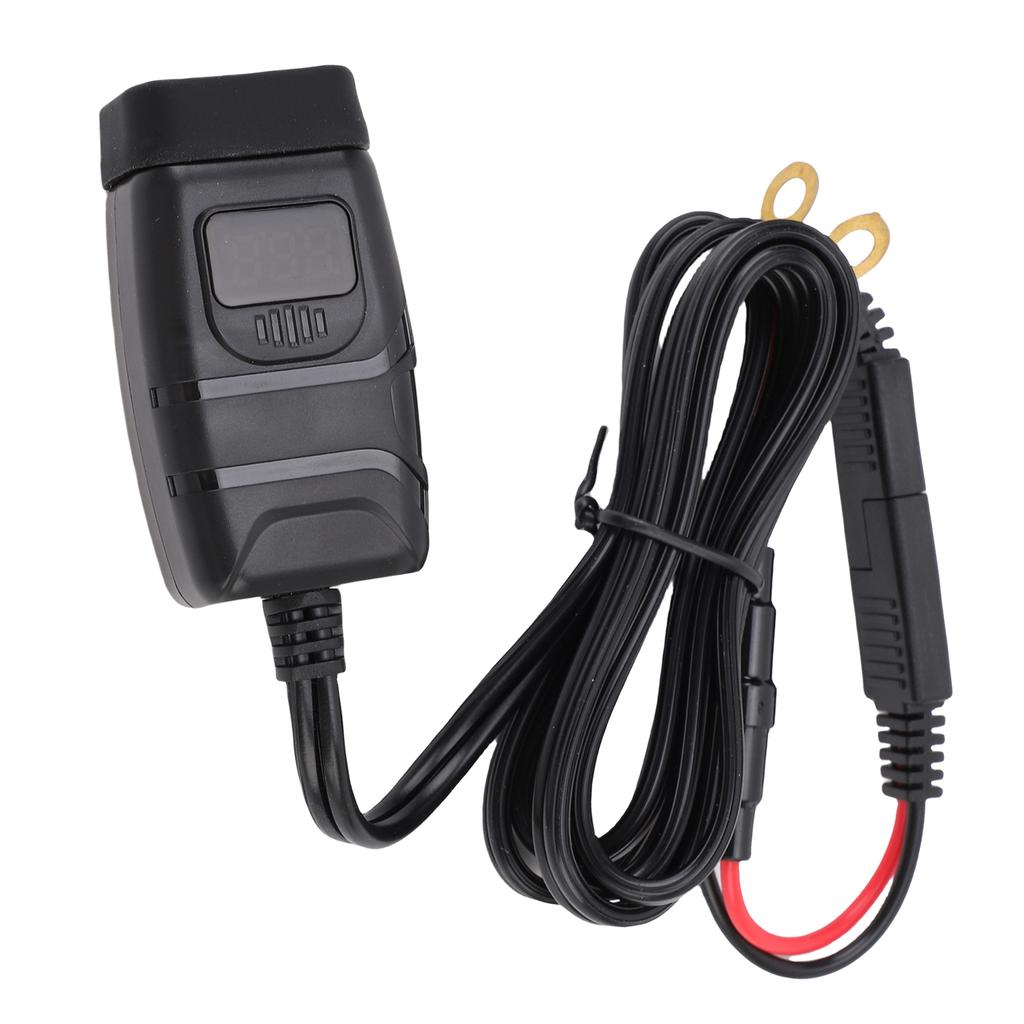 Motorcycle Phone Charger USB Type C Rain Proof Fast Charging Motorcycle Handlebar Charger with Voltmeter and Switch for