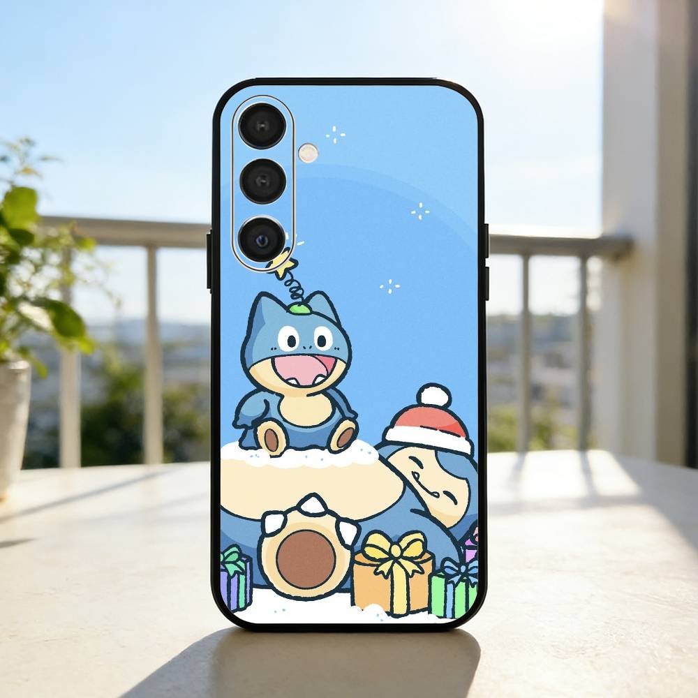Cute S-Snorlax-x Sleep Phone Case For Samsung A73,72,71,A52,51,40,41,A22,A32,31,A13, Soft Black Shell