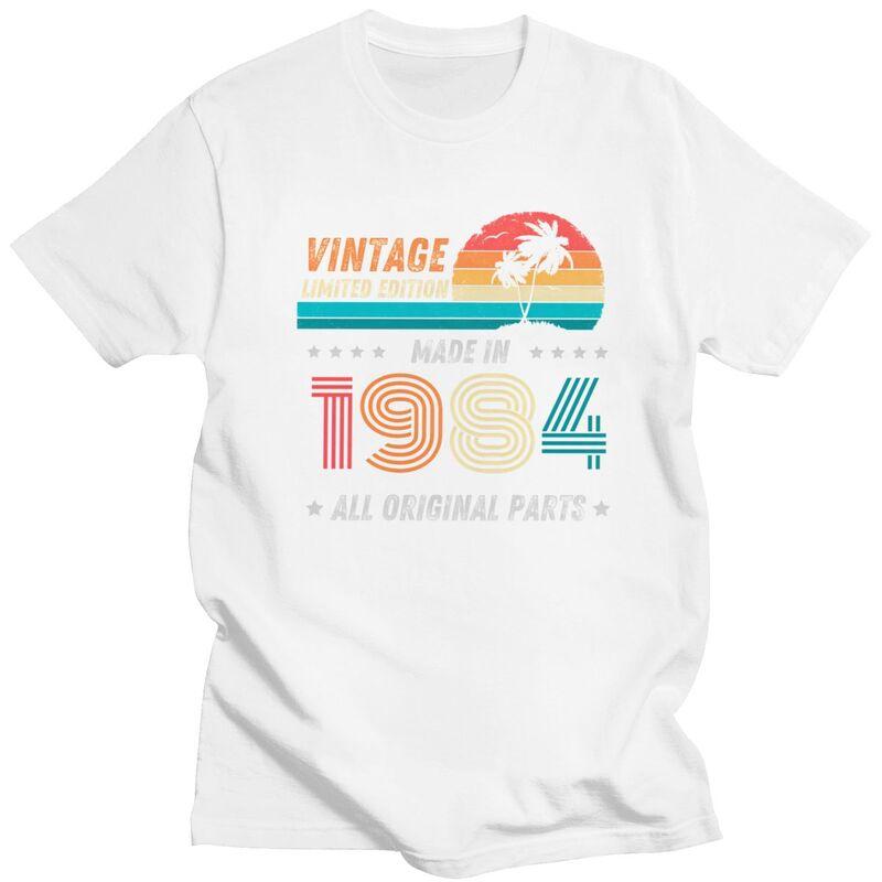 Vintage Limited Edition Made In 1984 T Shirt for Men 100 Cotton 41th 41 Years Birthday Tshirt Short Sleeve Tee Shirt Clothing