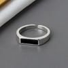 Zinc Alloy Color Trendy Rings For Women Vintage Minimalist Handmade Black Stone Finger Zircon Punk Hip-Hop Party Gifts
