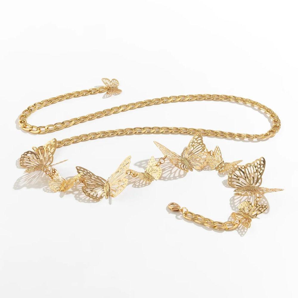Украшения Платье Пояс Цепочки Винтажная Кисточка Цепочка для тела Шикарные Цепочки на талию с бабочками Подарок