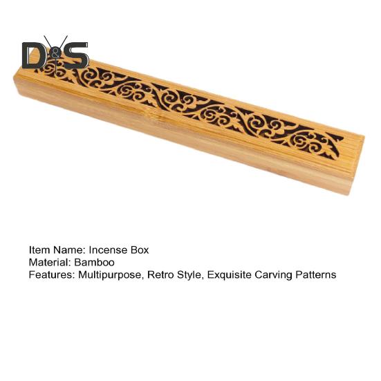 Бамбуковая шкатулка для благовоний в стиле ретро, резная подставка для благовоний, улавливатель пепла для медитации, сна, снятия стресса, декор для чайной комнаты