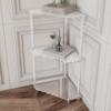 Corner Side Table, End 3 Tier Shelf Stand for Restaurant Bedside Bedroom Bathroom