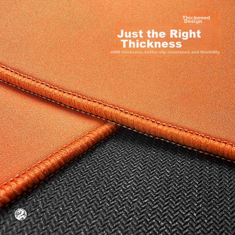 LESAILES Mouse Pad, Smooth FPS Dedicated Microvelvet Woven Computer Desk Mat, Balanced ATK Kongxi Dye Red, 2mm Deep Edge Trim, Orange, 520x400x4