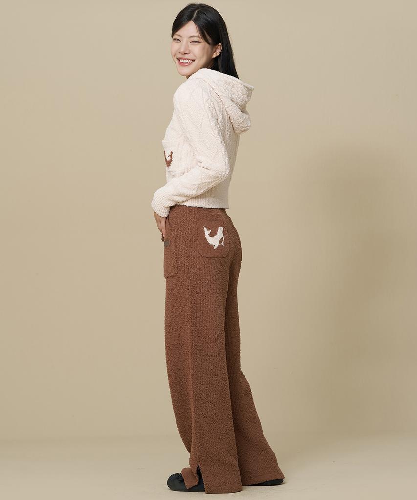 BBC EARTH W Teddy Ribbed Knit Pants_Brown