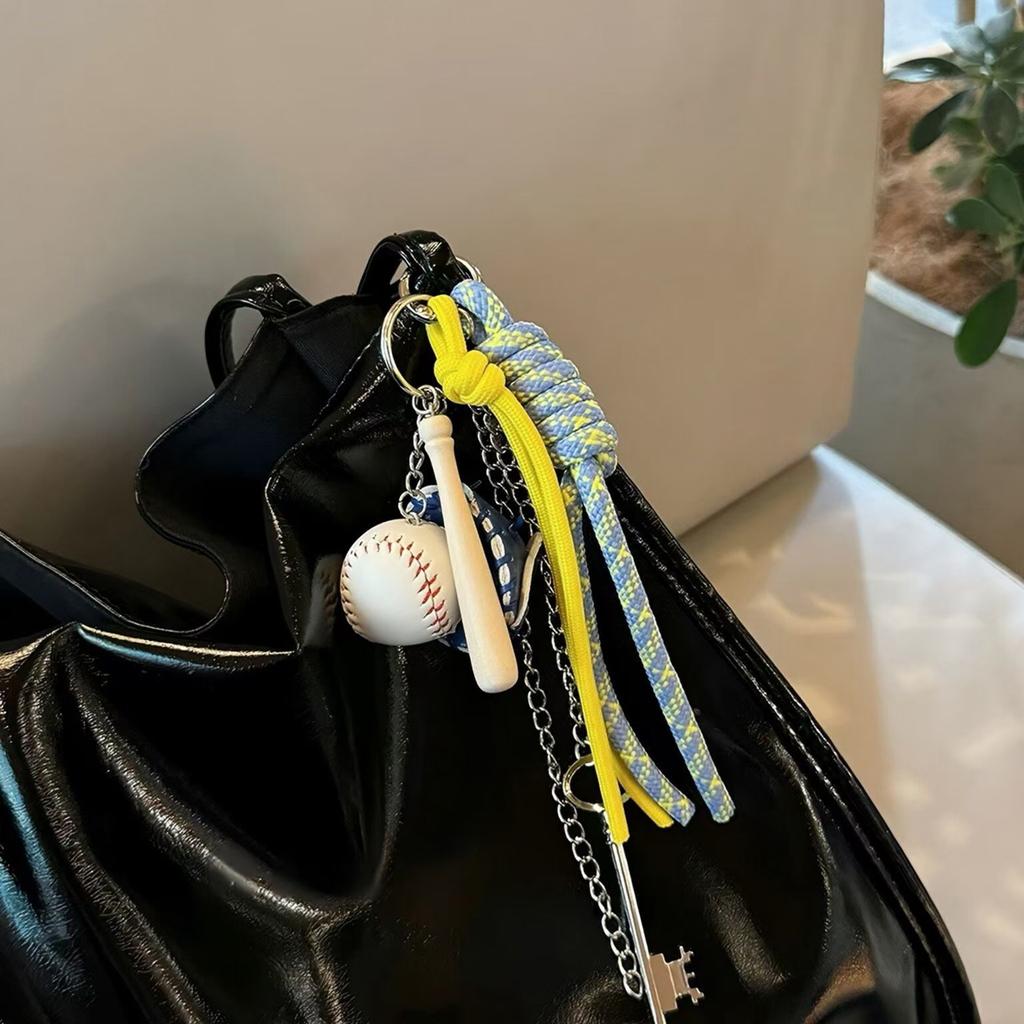 Цветной бейсбольный брелок для бейсбольной сумки, стильный аксессуар для сумок и ключей, прочная веревка для скалолазания, материалы, использование