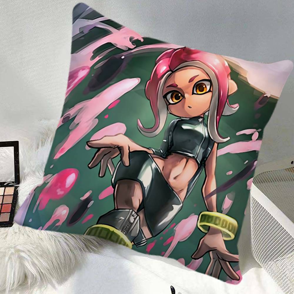 SSplatoon Video Game Splatoon Pillow Case Square Pillow Bedroom Sofa Leisure Comfort Cushion Car Home Decoration