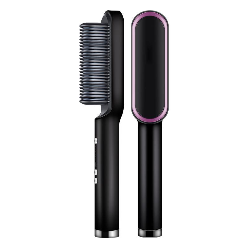 Negative Ion PTC Plate Metal Hair Straightening Brush USB Power Overheating Protection Portable Design Electric Comb