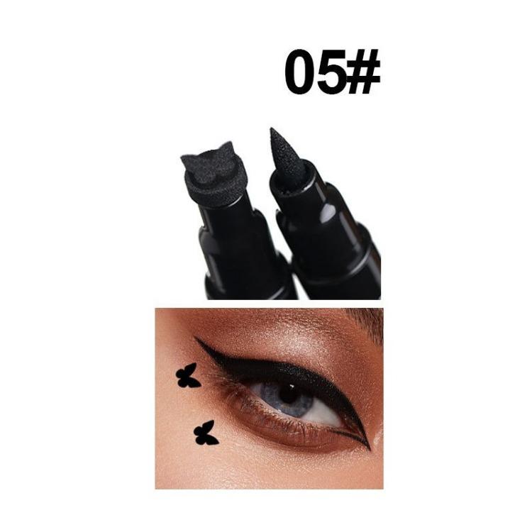 Big Seal Stamp Liquid Eyeliner Pen Waterproof Fast Dry Black Eye Liner Pencil with Eyeliner Cosmetic Double-ended Eyeliner