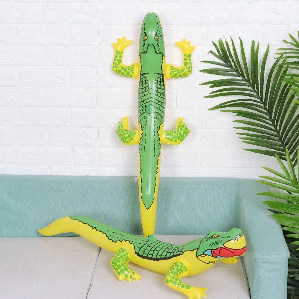 2pcs Crocodile Toy Inflatable Crocodile Game PVC Swimming Pool Air Mattress Swimming Pool