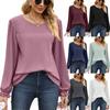 2024 Европейская и Американская Осень И Зима Новая Лоскутная Круглая Шея Свободная Длинные Рукава Повседневная Футболка Топ Для Женщин