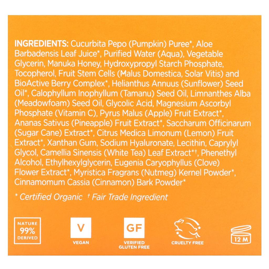 Andalou Naturals Гликолевая маска с тыквой и медом, осветляющая, 50 г (1,7 унции)