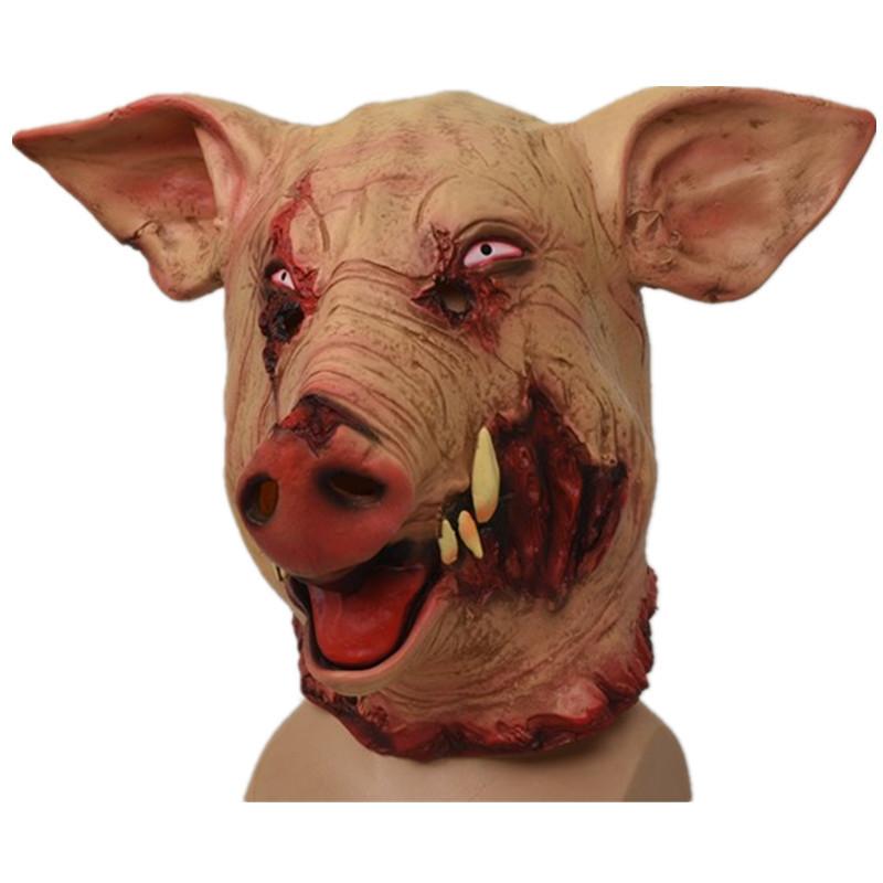 Смешная маска головы дикого кабана для вечеринки на Хэллоуин, уникальный латексный аксессуар для костюма животного