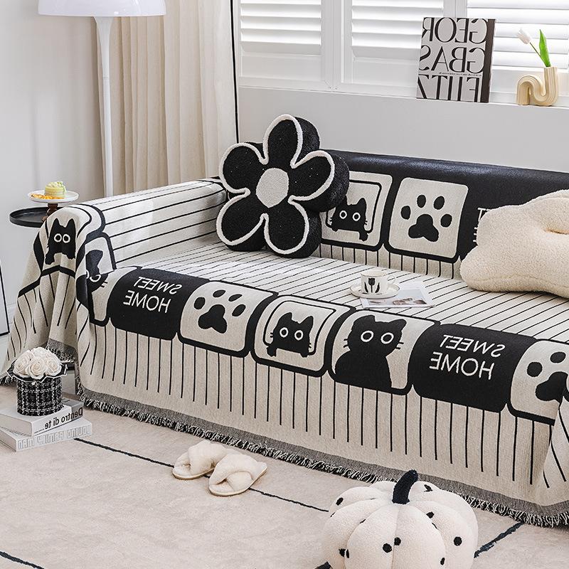 Современный стиль Simple Cat Four Seasons Universal Sofa Towel Chenille Living Room All Inclusive Universal Cover Cover