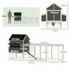 Wooden Chicken Coop with Run Nesting Box Asphalt Roof Pull-Out Tray for 4-6 Chickens 347x160x150 cm Dark Grey