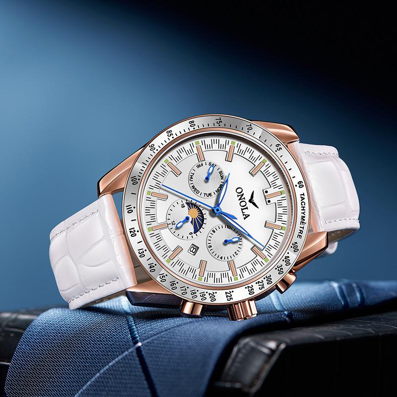 Top Brand Business New Multi-functional Automatic Mechanical Leather Watch Men's Waterproof Luminous Men's Wrist Watch