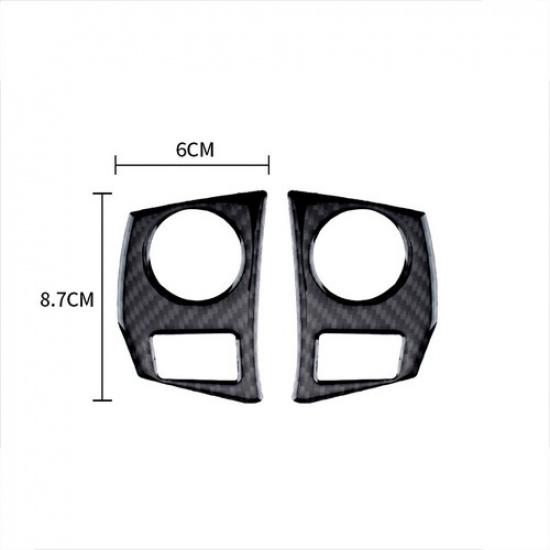 2Pcs Carbon Fiber Steering Wheel Button Frame Cover For Toyota Corolla 2014-2018