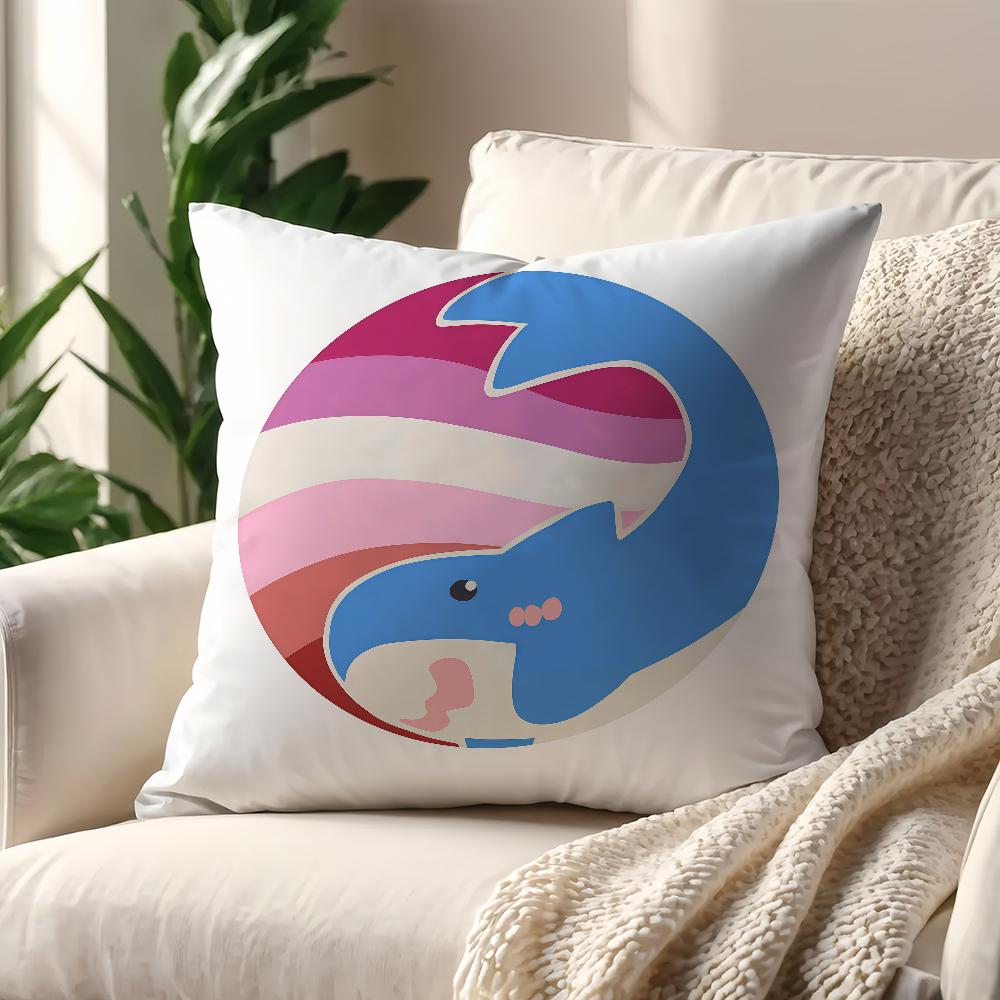 Trans Blahaj Shark cushion cover Pillow Cover Decoration Room Home Sofa living Office Car Nordic Simplicity