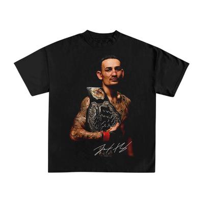 2026 Лето UFC Макс Холлоуэй Боевой Графический Футболка Женская Спортивная Хлопок Короткий Рукав Свободный Повседневный Фитнес Рубашка Унисекс